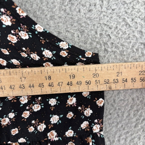 Natural Life Floral Wide Leg Jumpsuit Black Rose Print Size Large - Picture 8 of 16